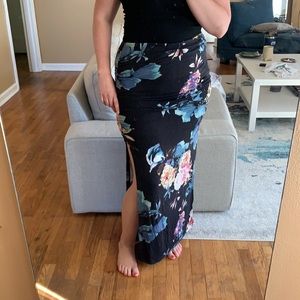 Floral body con maxi skirt